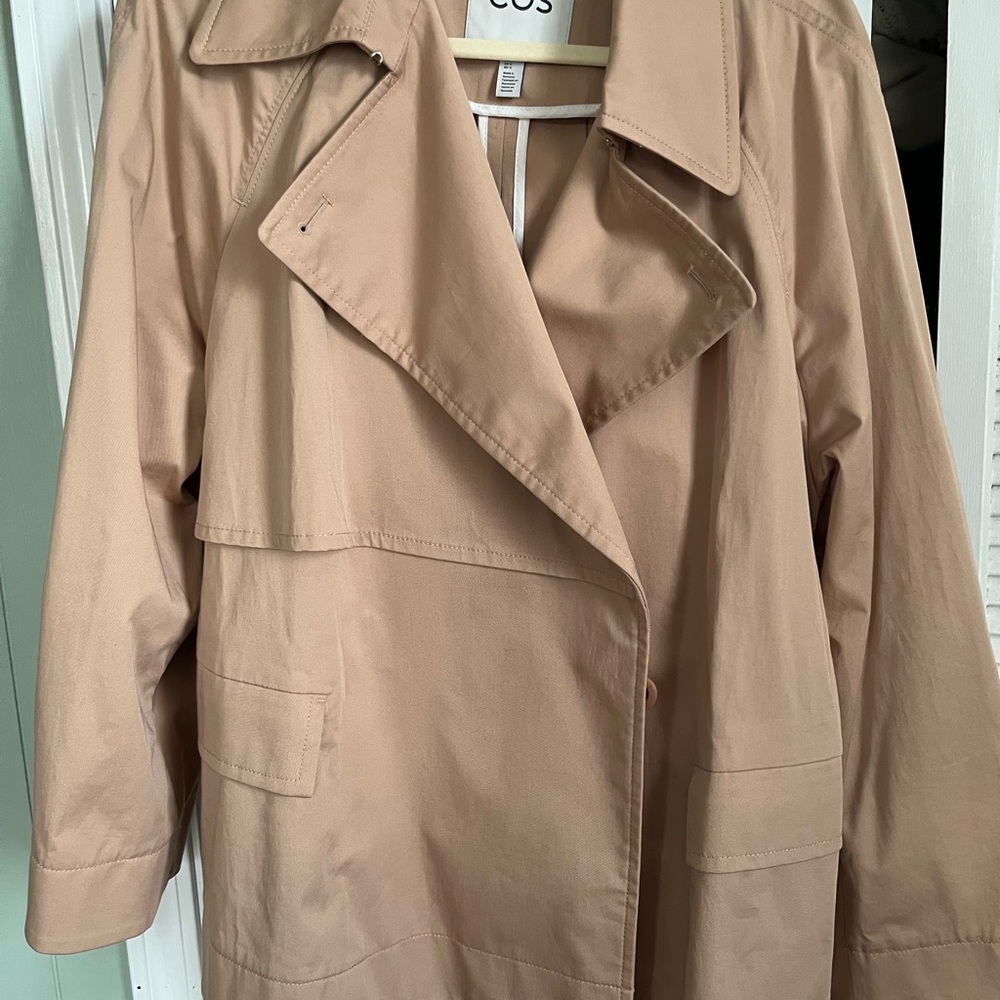 COS Tan cropped trench, size 12